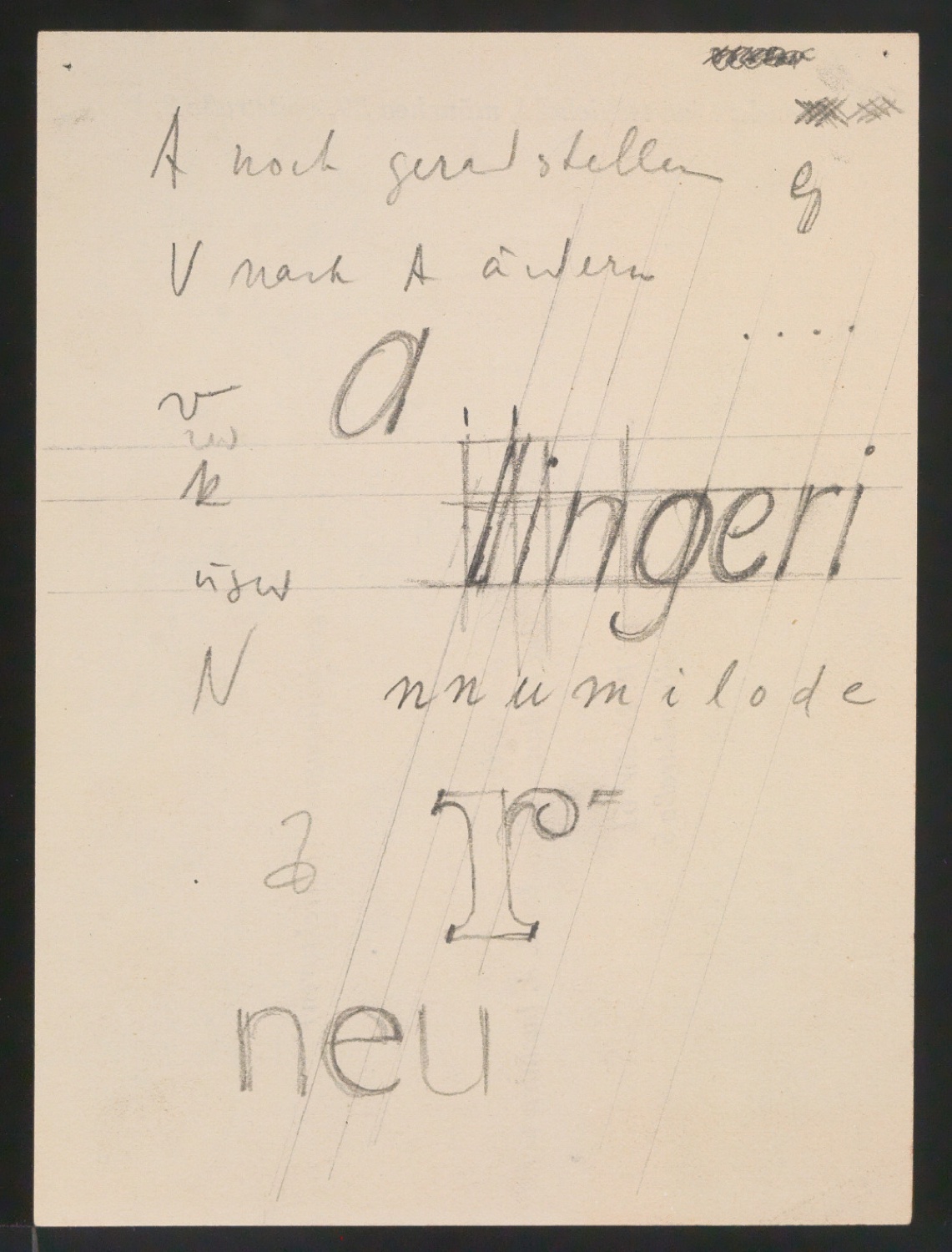Entwurfszeichnungen Uhertype Magere Grotesk Kursiv — Blatt 195