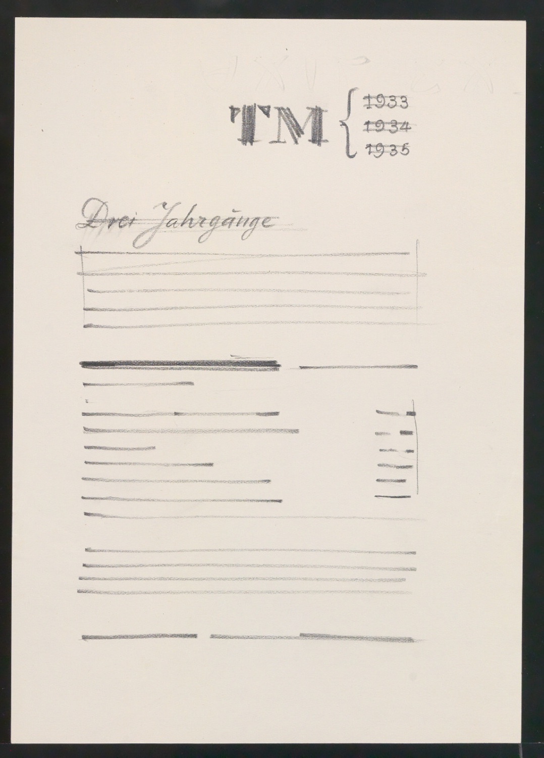 Entwürfe für verschiedene Titelblätter von Typographische Monatsblätter — Blatt 1