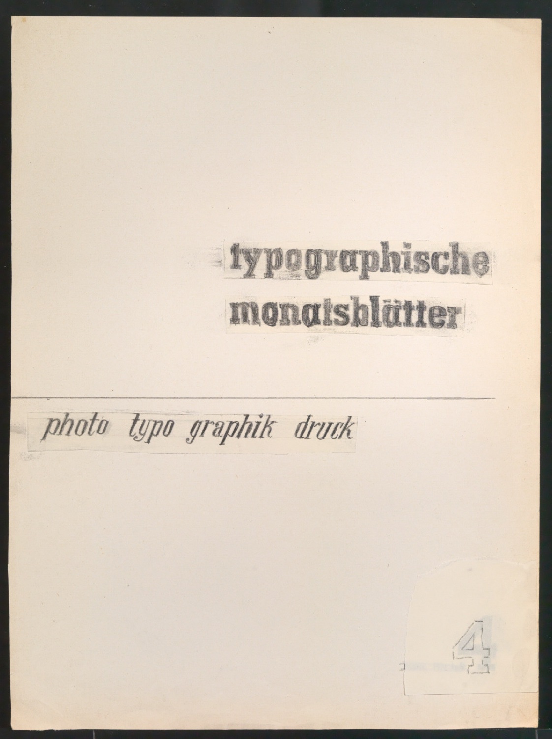 Entwürfe für verschiedene Titelblätter von Typographische Monatsblätter — Blatt 3