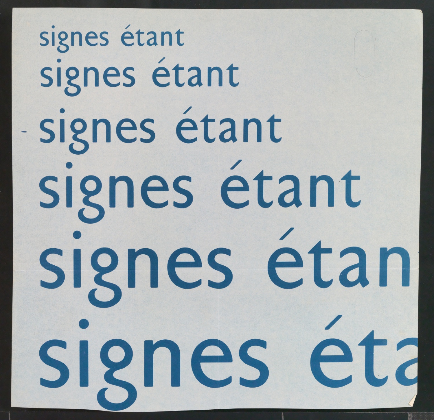 Cyanotypie mit Französischen Schriftproben der Uhertype Standard-Grotesk — Blatt 3