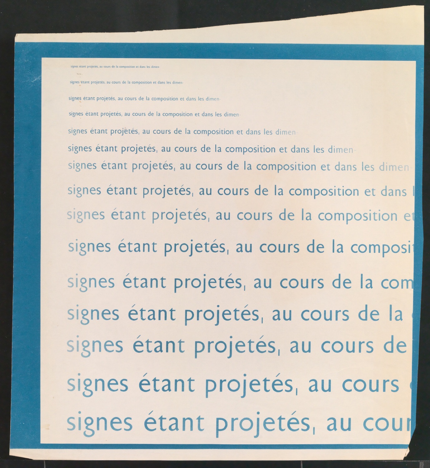 Cyanotypie mit Französischen Schriftproben der Uhertype Standard-Grotesk — Blatt 9