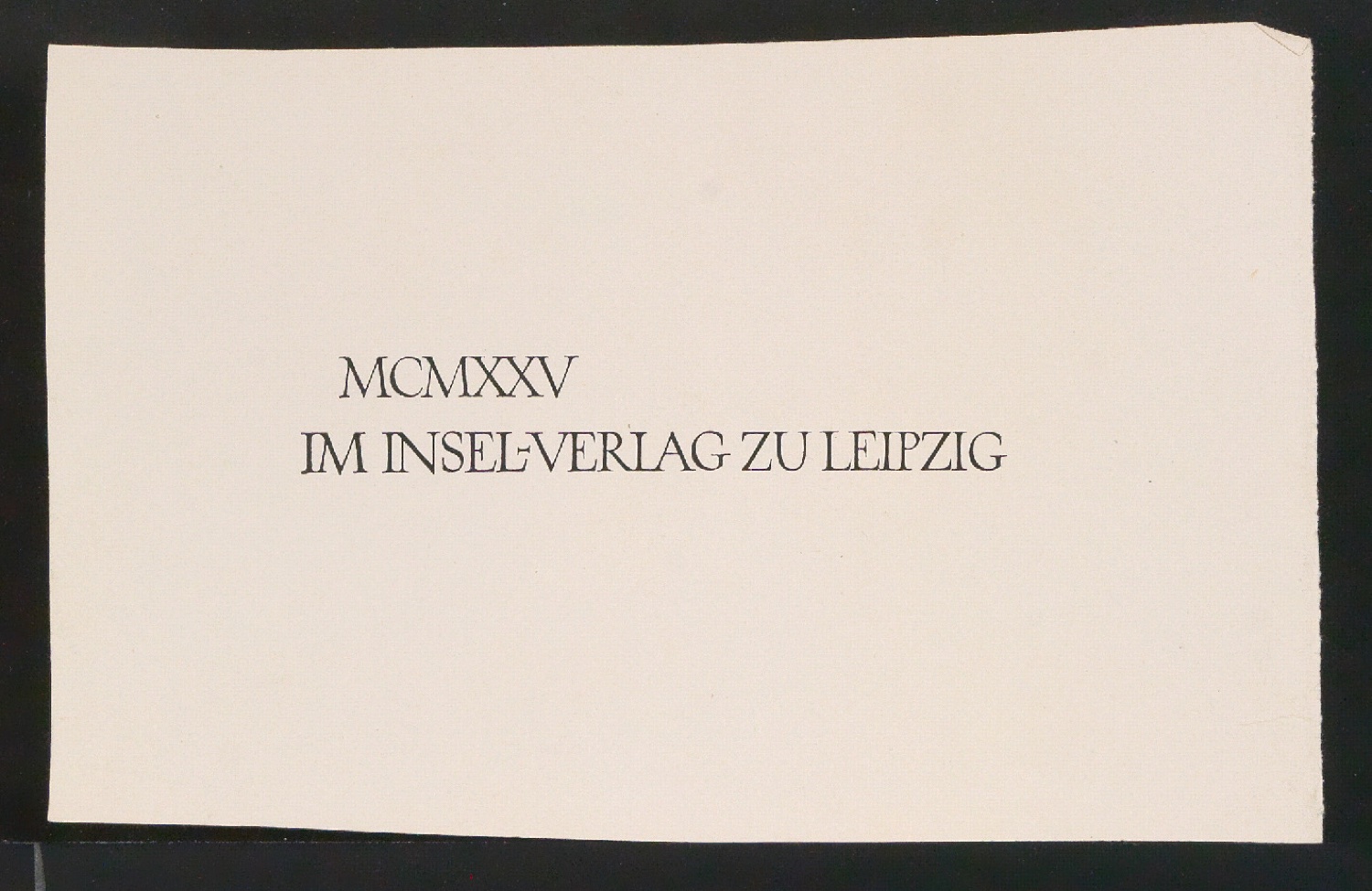 Probedrucke von Ausschnitten aus Titelblättern für den Insel-Verlag — Blatt 1