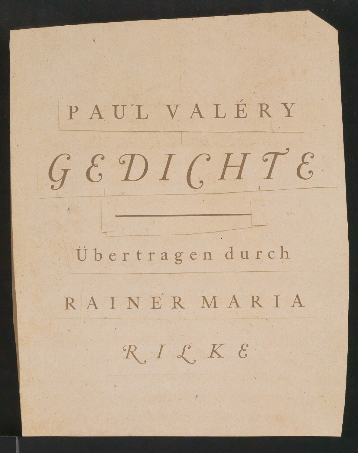 Probedrucke von Ausschnitten aus Titelblättern für den Insel-Verlag — Blatt 3