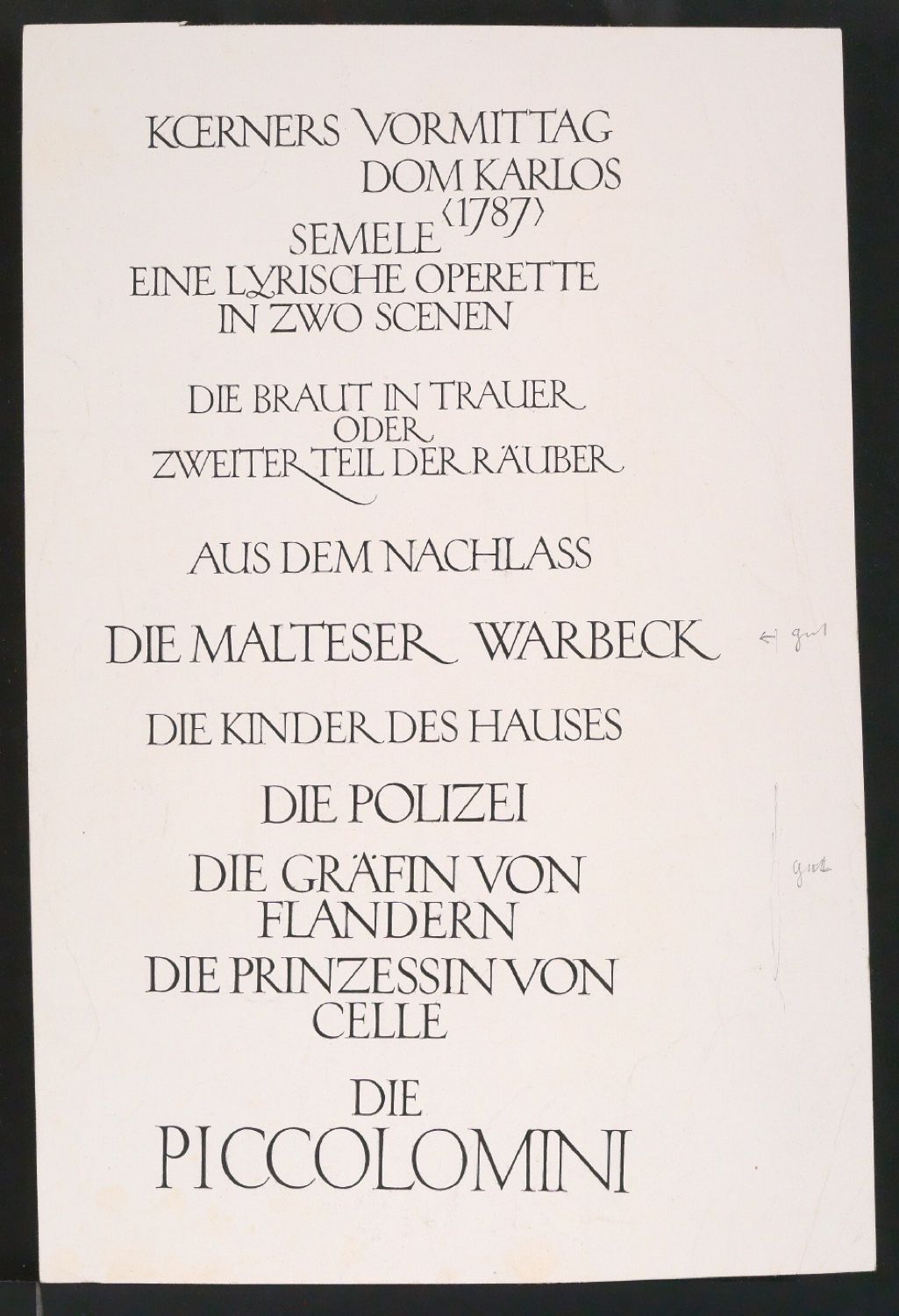 Probedrucke von Ausschnitten aus Titelblättern für den Insel-Verlag — Blatt 19