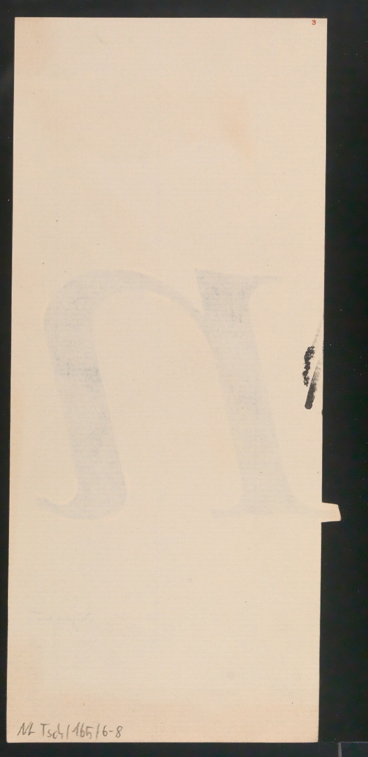 Mappe mit Entwurfszeichnungen Uhertype Antiqua Gemeine Kursiv — Blatt 16