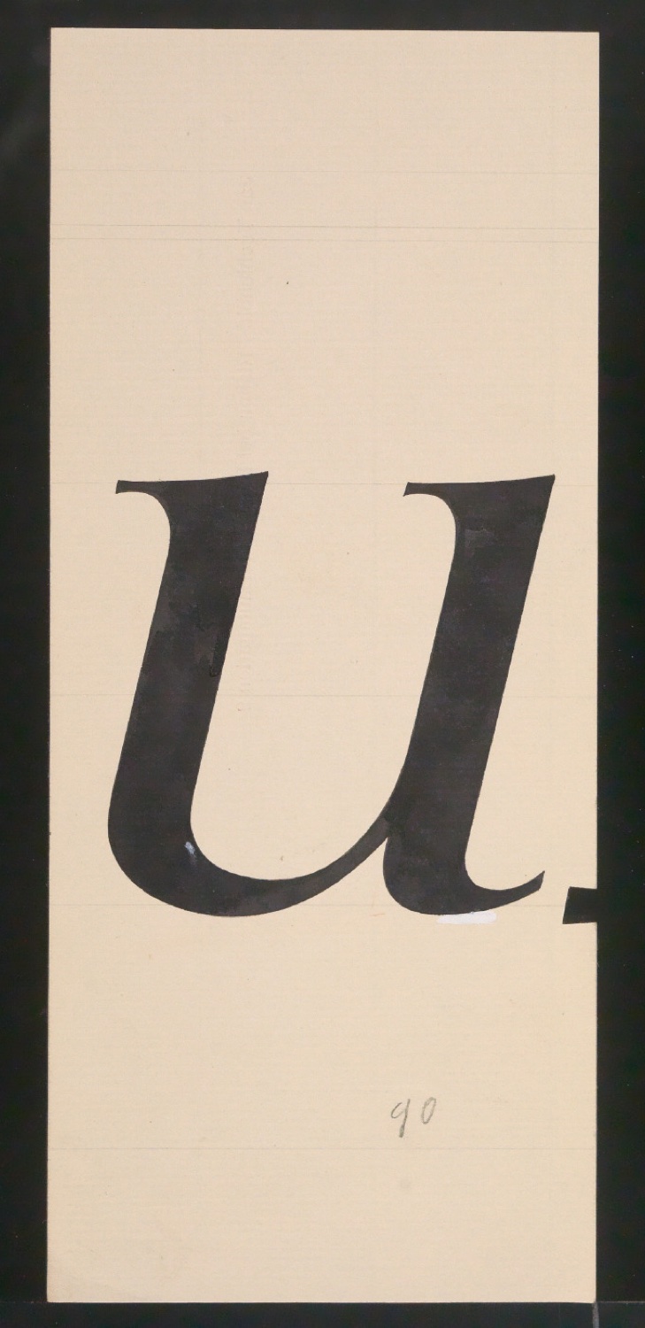 Mappe mit Entwurfszeichnungen Uhertype Antiqua Gemeine Kursiv — Blatt 19
