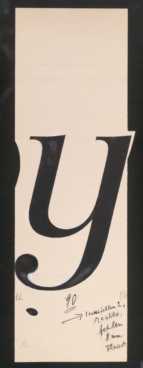 Mappe mit Entwurfszeichnungen Uhertype Antiqua Gemeine Kursiv — Blatt 31