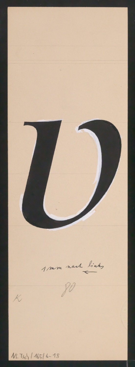 Mappe mit Entwurfszeichnungen Uhertype Antiqua Gemeine Kursiv — Blatt 35