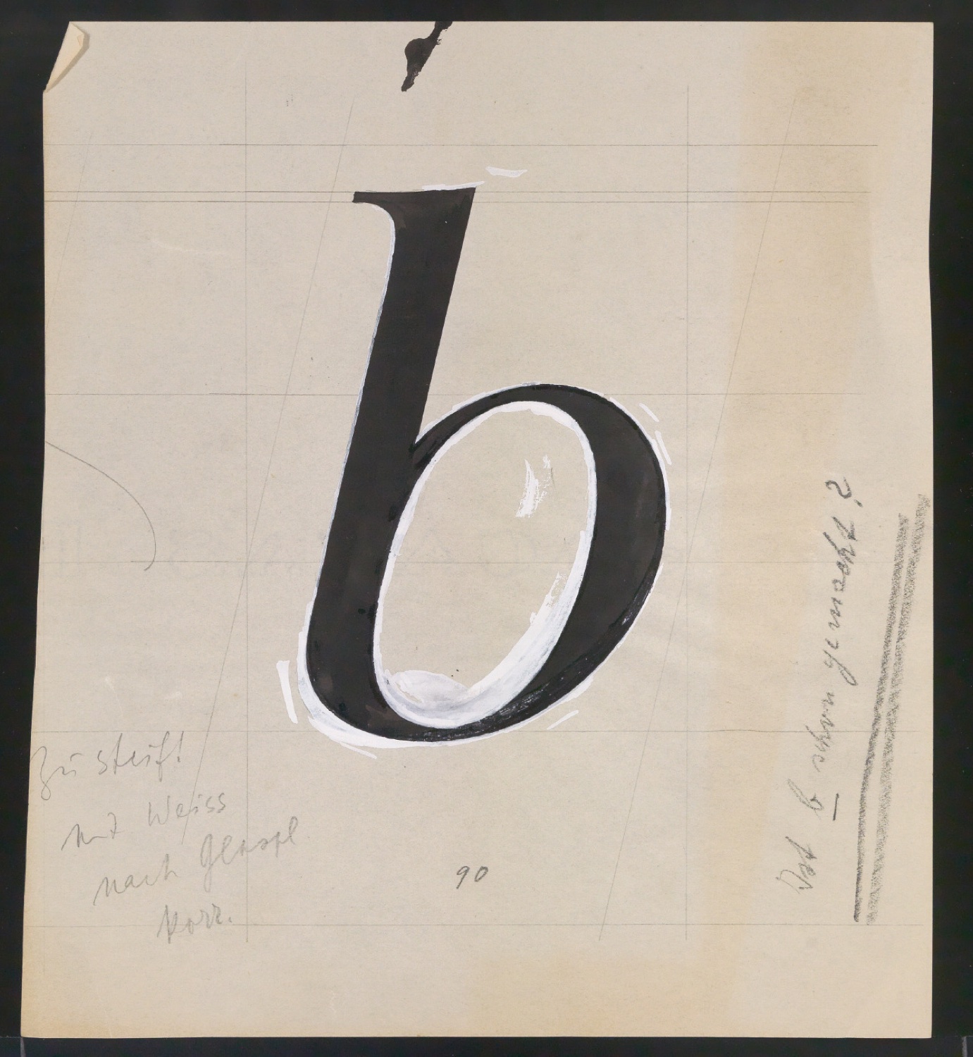 Mappe mit Entwurfszeichnungen Uhertype Antiqua Gemeine Kursiv — Blatt 41