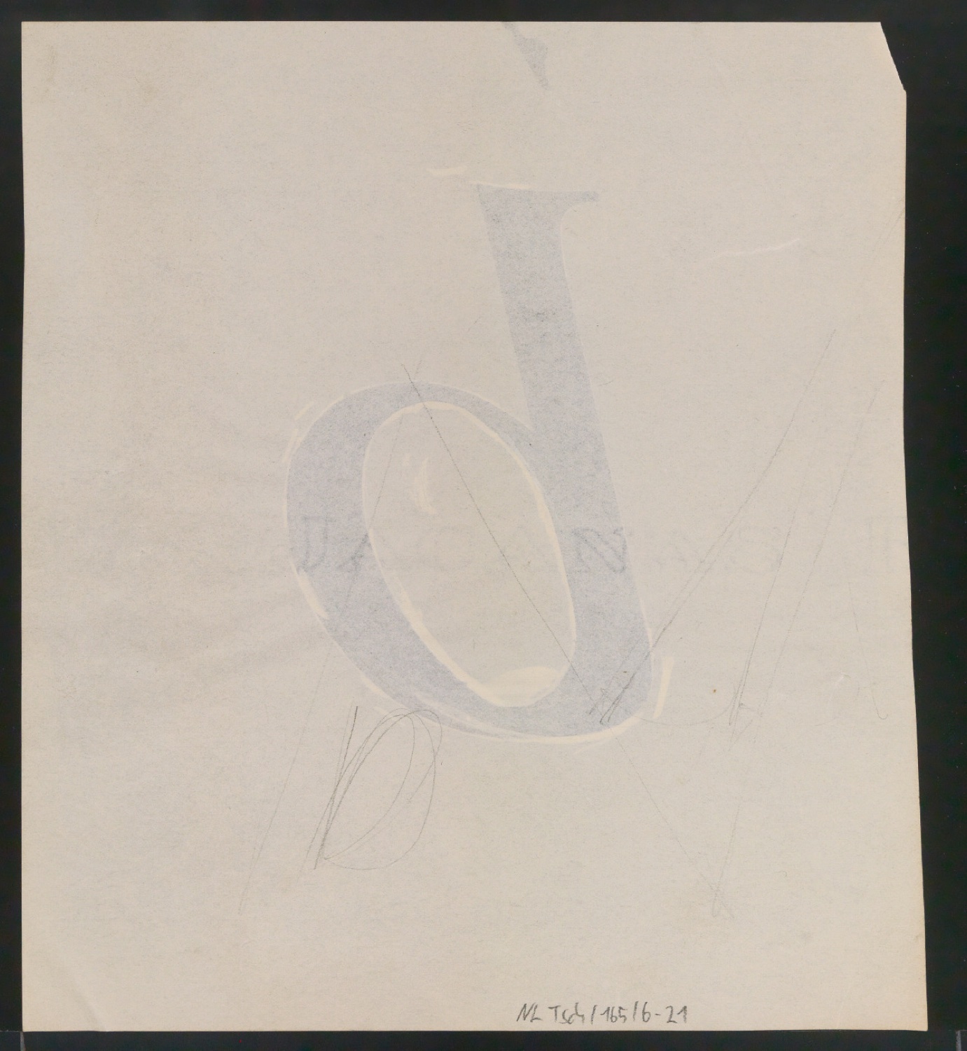 Mappe mit Entwurfszeichnungen Uhertype Antiqua Gemeine Kursiv — Blatt 42