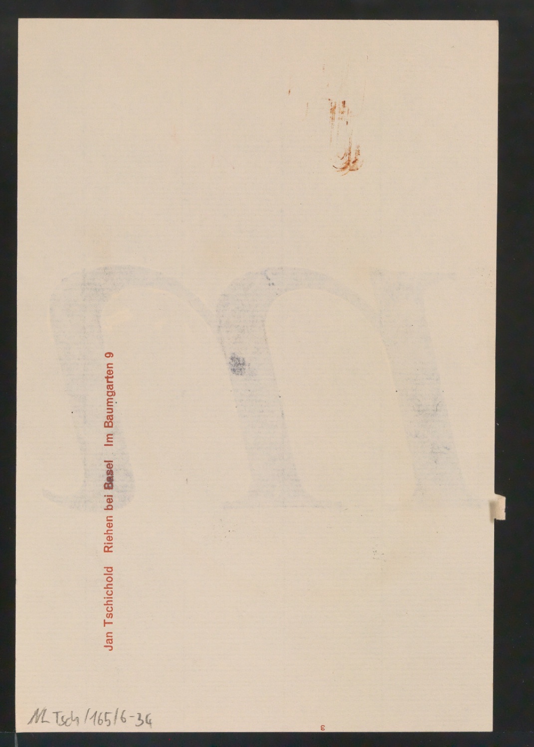 Mappe mit Entwurfszeichnungen Uhertype Antiqua Gemeine Kursiv — Blatt 70