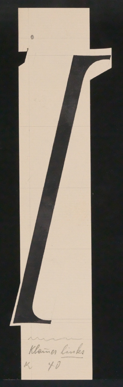 Mappe mit Entwurfszeichnungen Uhertype Antiqua Gemeine Kursiv — Blatt 143