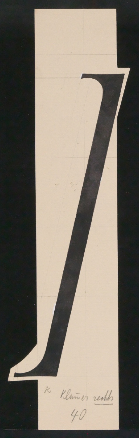 Mappe mit Entwurfszeichnungen Uhertype Antiqua Gemeine Kursiv — Blatt 145