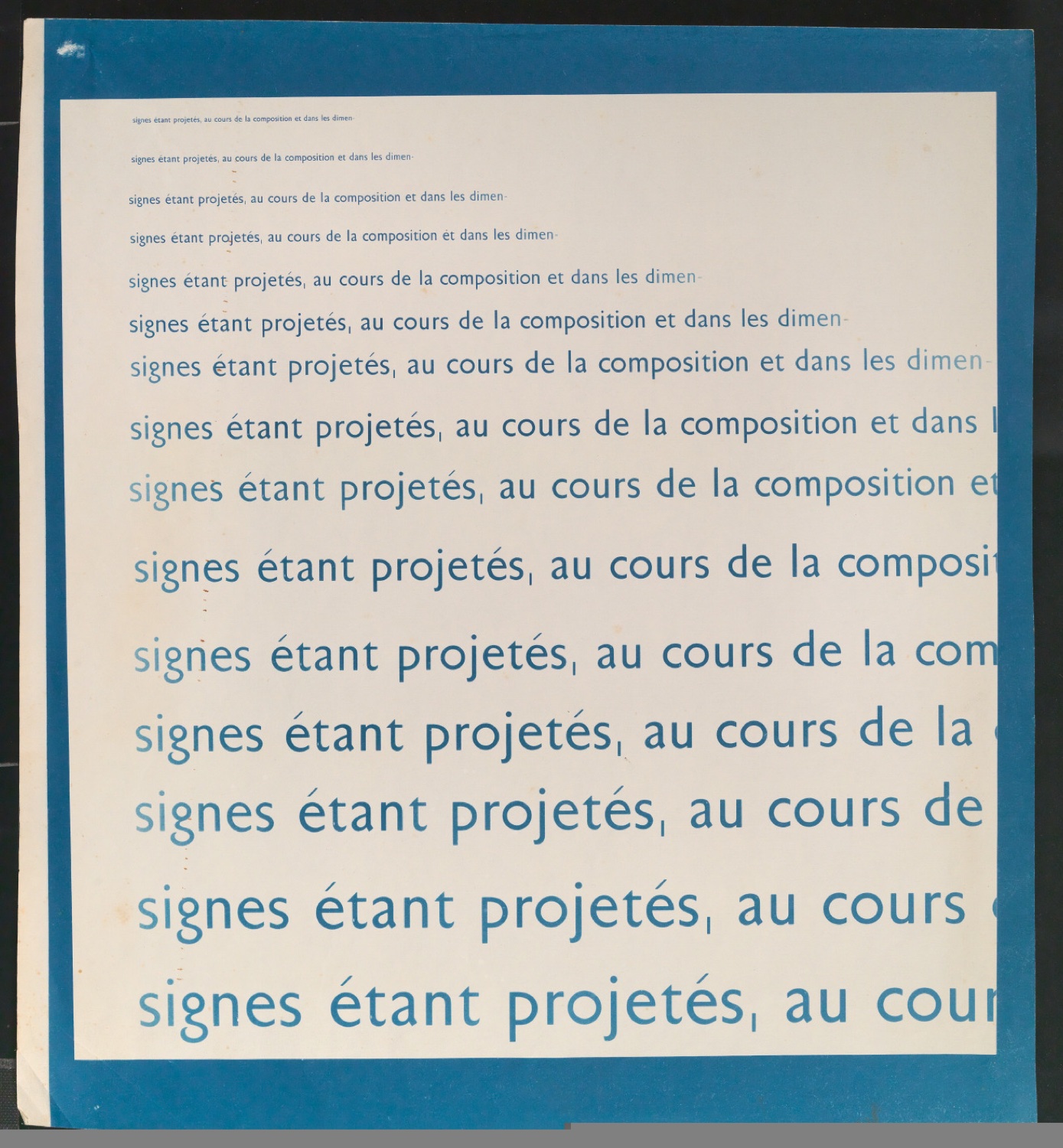 Cyanotypie mit Französischen Schriftproben der Uhertype Standard-Grotesk — Blatt 3