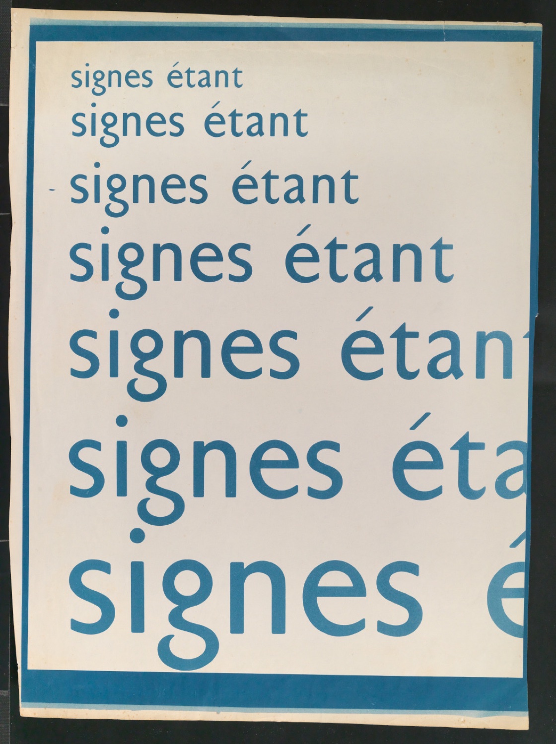 Cyanotypie mit Französischen Schriftproben der Uhertype Standard-Grotesk — Blatt 5