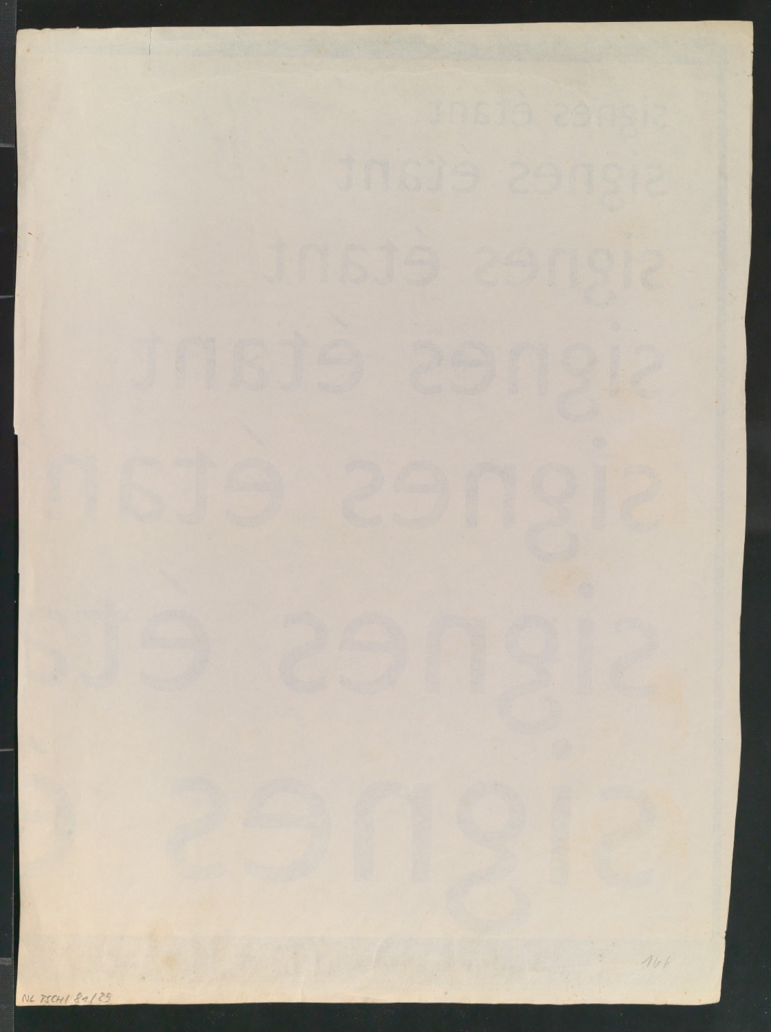 Cyanotypie mit Französischen Schriftproben der Uhertype Standard-Grotesk — Blatt 6