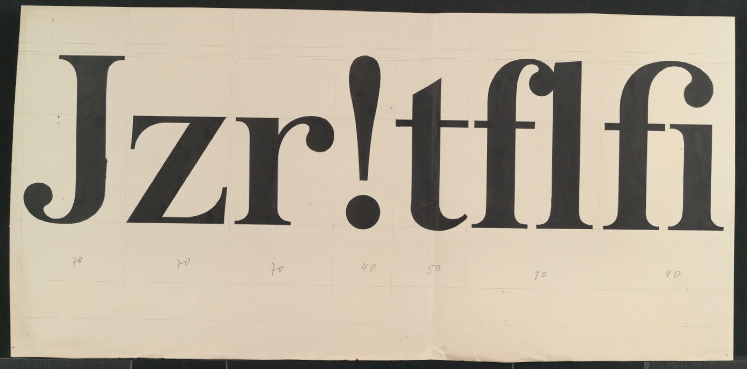 Mappe mit Entwurfszeichnungen Uhertype Halbfette Antiqua — Blatt 3