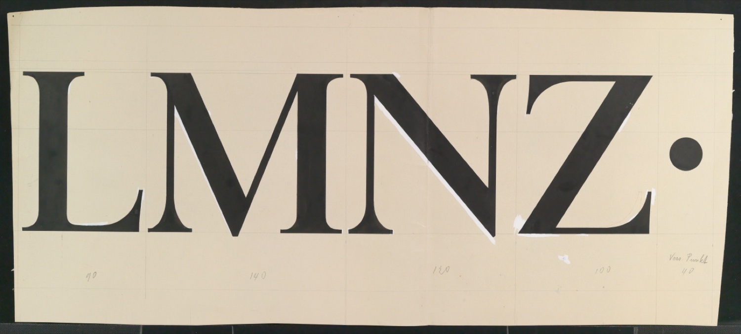 Mappe mit Entwurfszeichnungen Uhertype Halbfette Antiqua — Blatt 7
