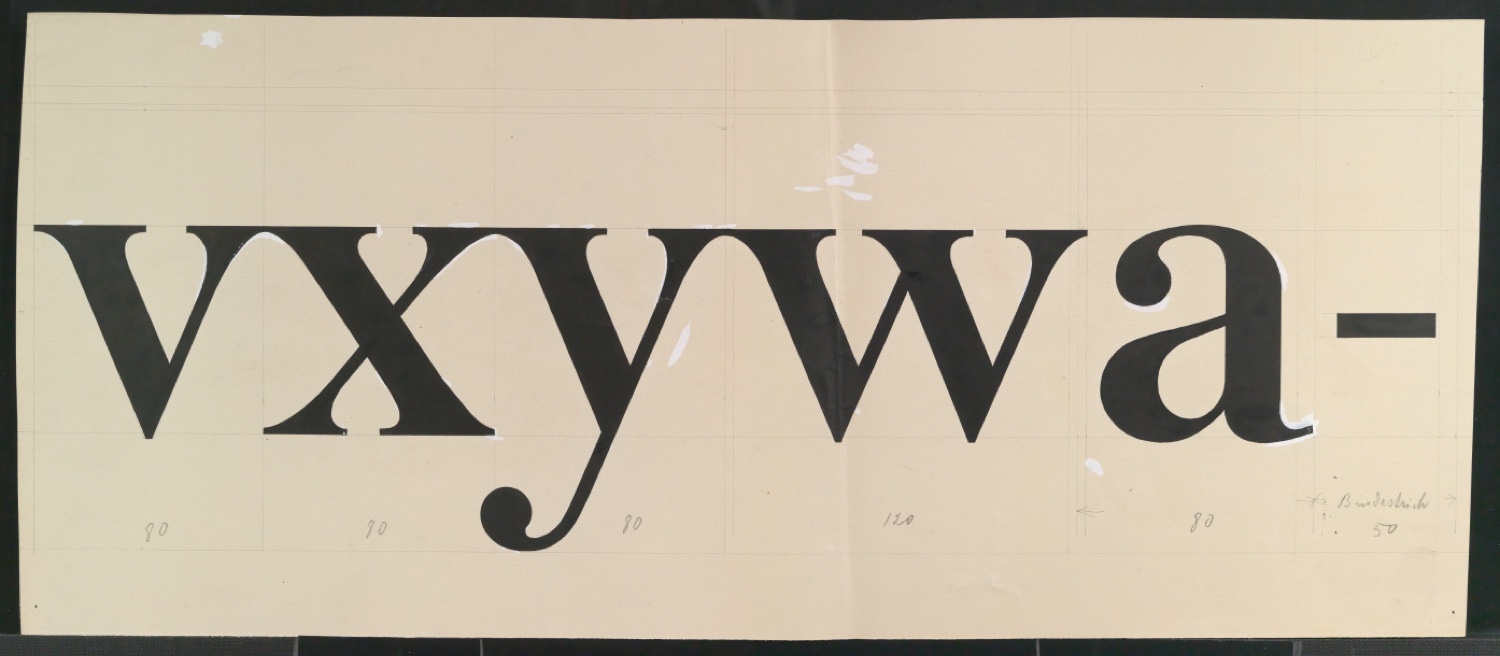 Mappe mit Entwurfszeichnungen Uhertype Halbfette Antiqua — Blatt 9