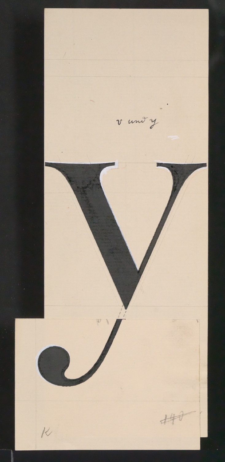 Mappe mit Entwurfszeichnungen Uhertype Antiqua — Blatt 37
