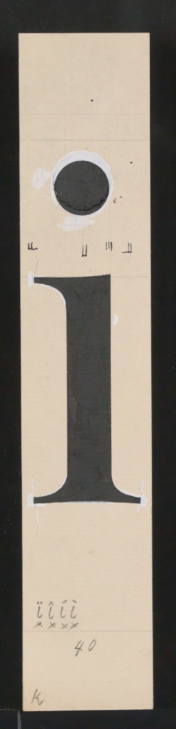 Mappe mit Entwurfszeichnungen Uhertype Antiqua — Blatt 39