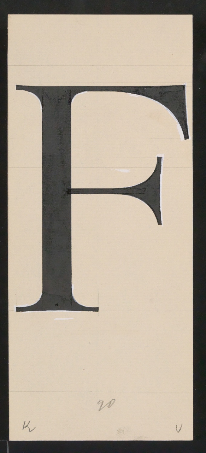 Mappe mit Entwurfszeichnungen Uhertype Antiqua — Blatt 47