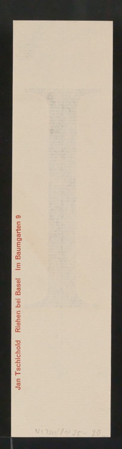 Mappe mit Entwurfszeichnungen Uhertype Antiqua — Blatt 52
