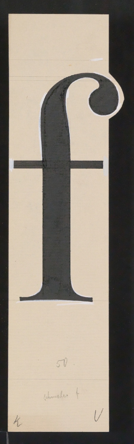 Mappe mit Entwurfszeichnungen Uhertype Antiqua — Blatt 69