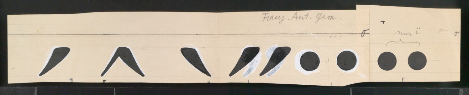 Mappe mit Entwurfszeichnungen Uhertype Antiqua — Blatt 73