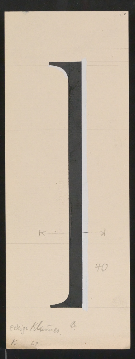 Mappe mit Entwurfszeichnungen Uhertype Antiqua — Blatt 79
