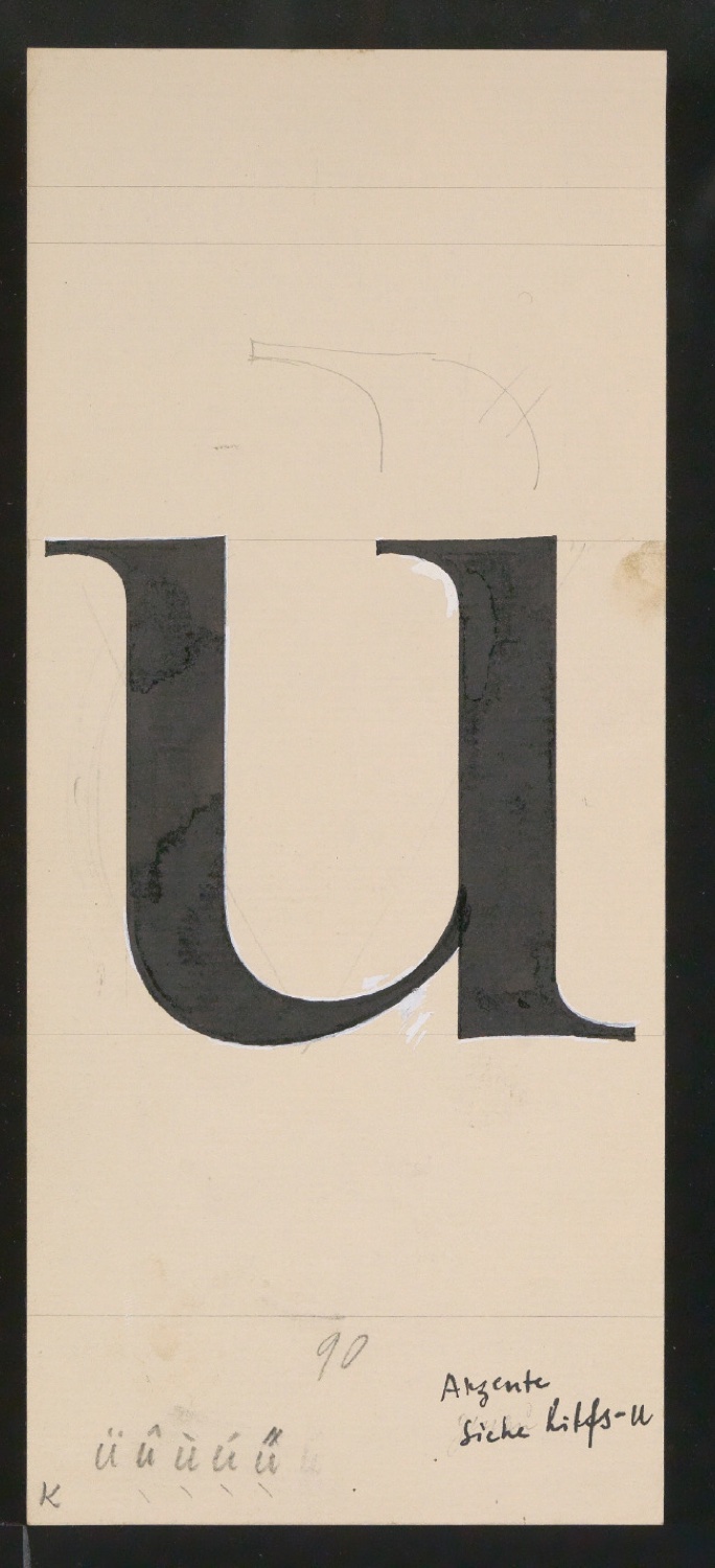 Mappe mit Entwurfszeichnungen Uhertype Antiqua — Blatt 101