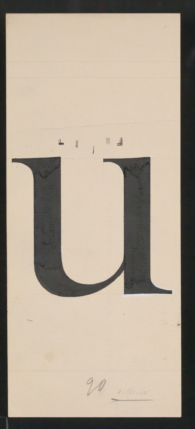Mappe mit Entwurfszeichnungen Uhertype Antiqua — Blatt 103