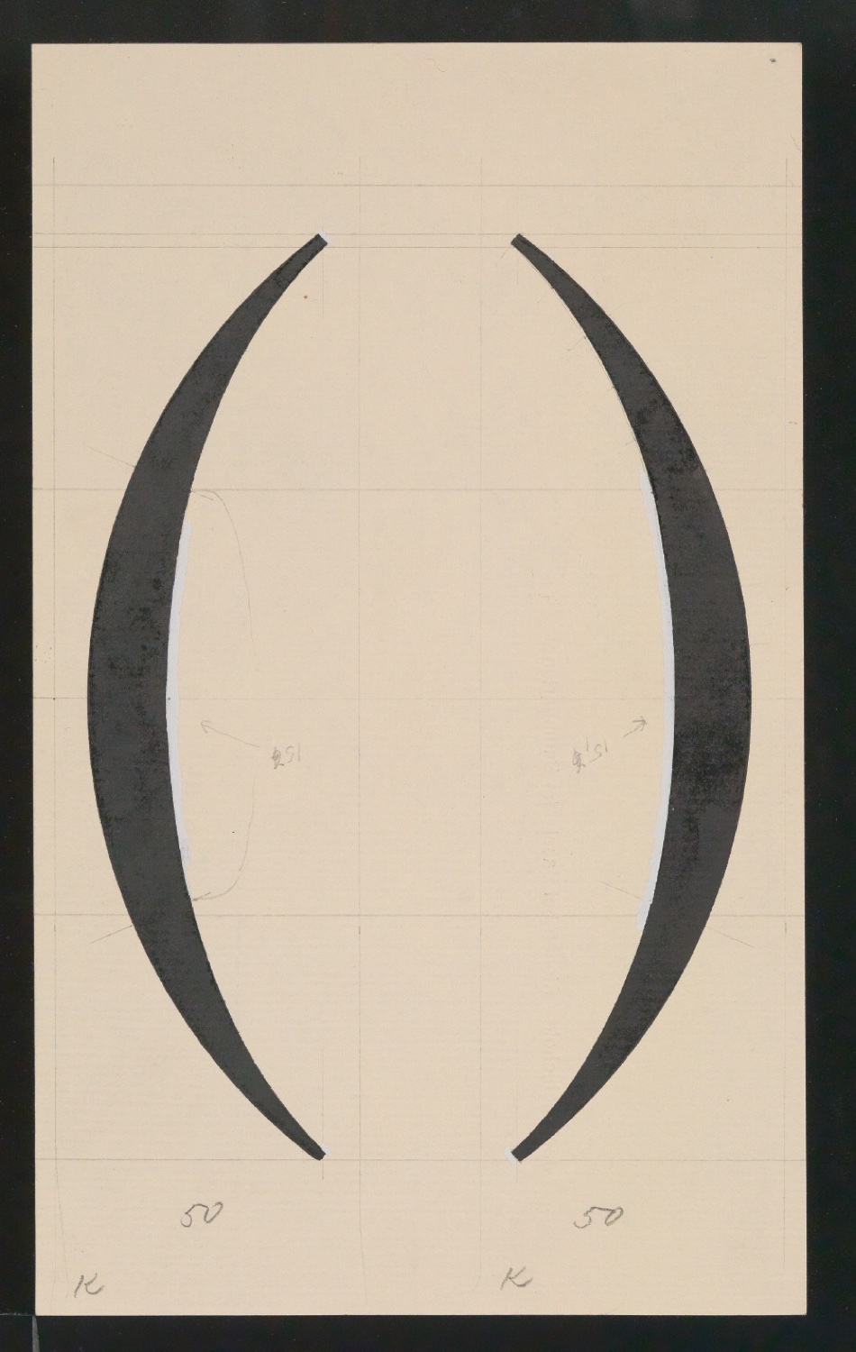 Mappe mit Entwurfszeichnungen Uhertype Antiqua — Blatt 107