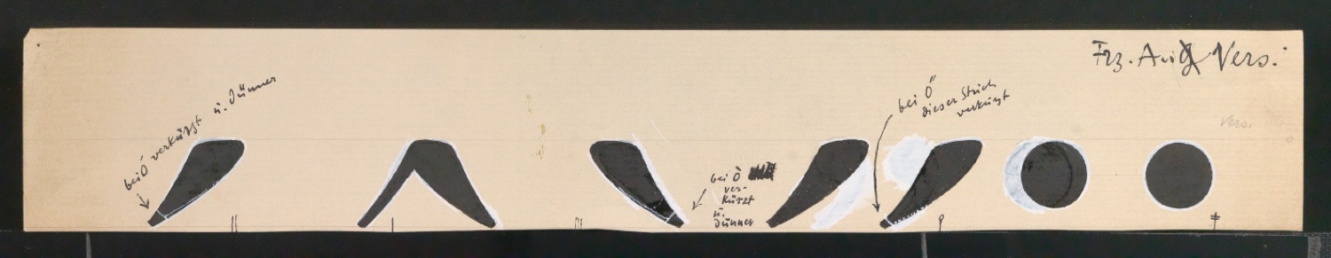 Mappe mit Entwurfszeichnungen Uhertype Antiqua — Blatt 169