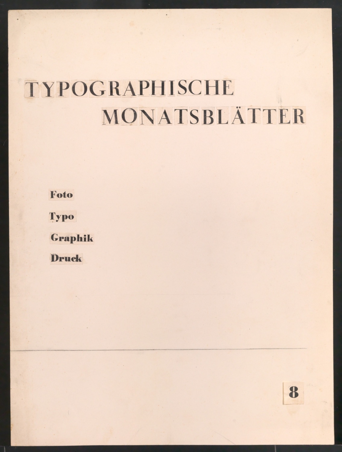 Entwürfe für verschiedene Titelblätter von Typographische Monatsblätter — Blatt 5