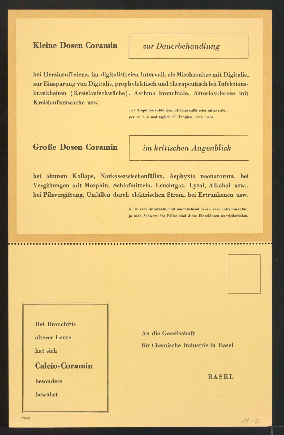 Probedrucke von Werbekarten für die Ciba — Blatt 4