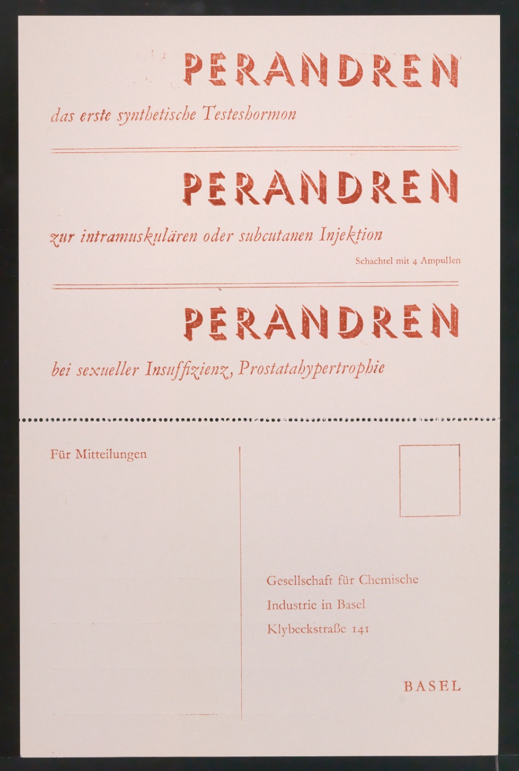 Probedrucke von Werbekarten für die Ciba — Blatt 5