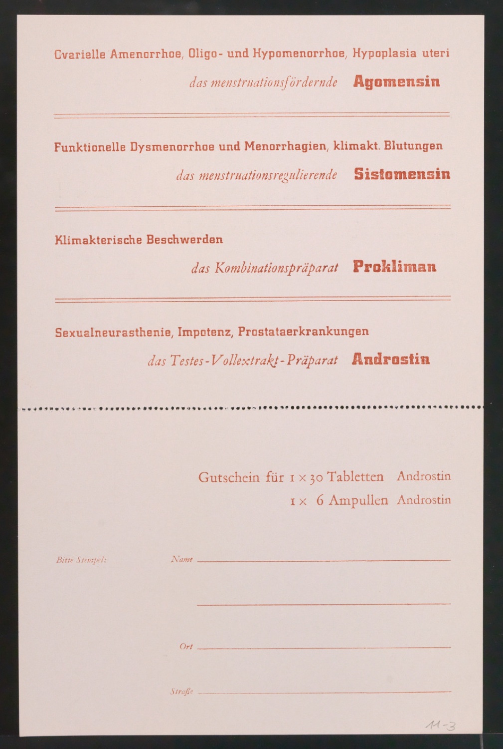 Probedrucke von Werbekarten für die Ciba — Blatt 6