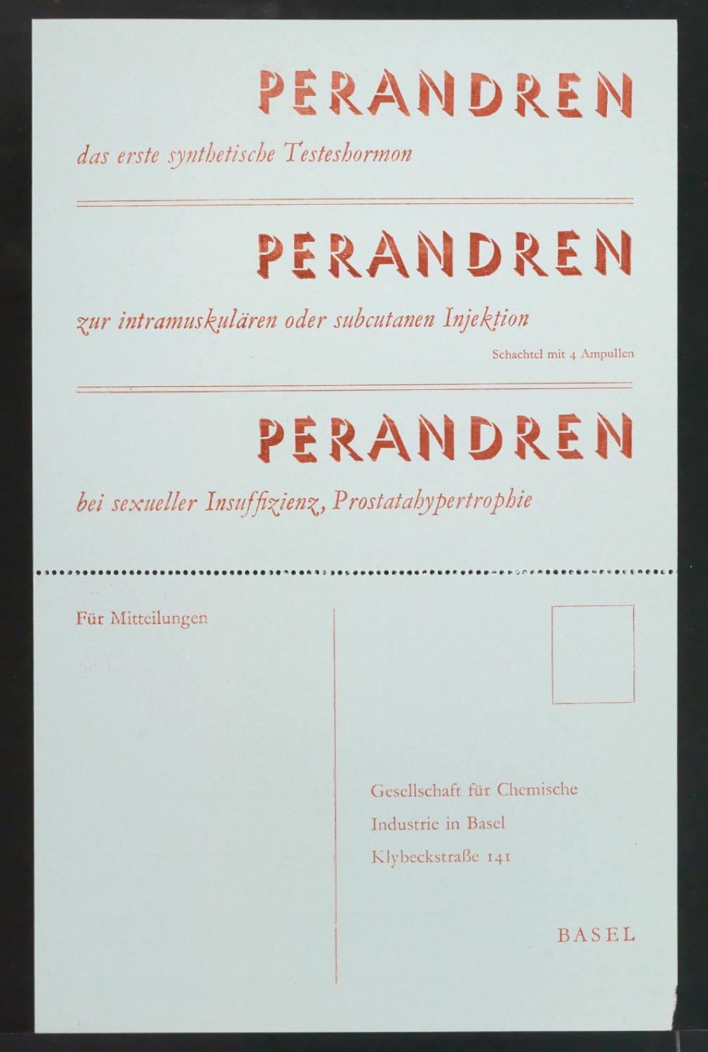 Probedrucke von Werbekarten für die Ciba — Blatt 7