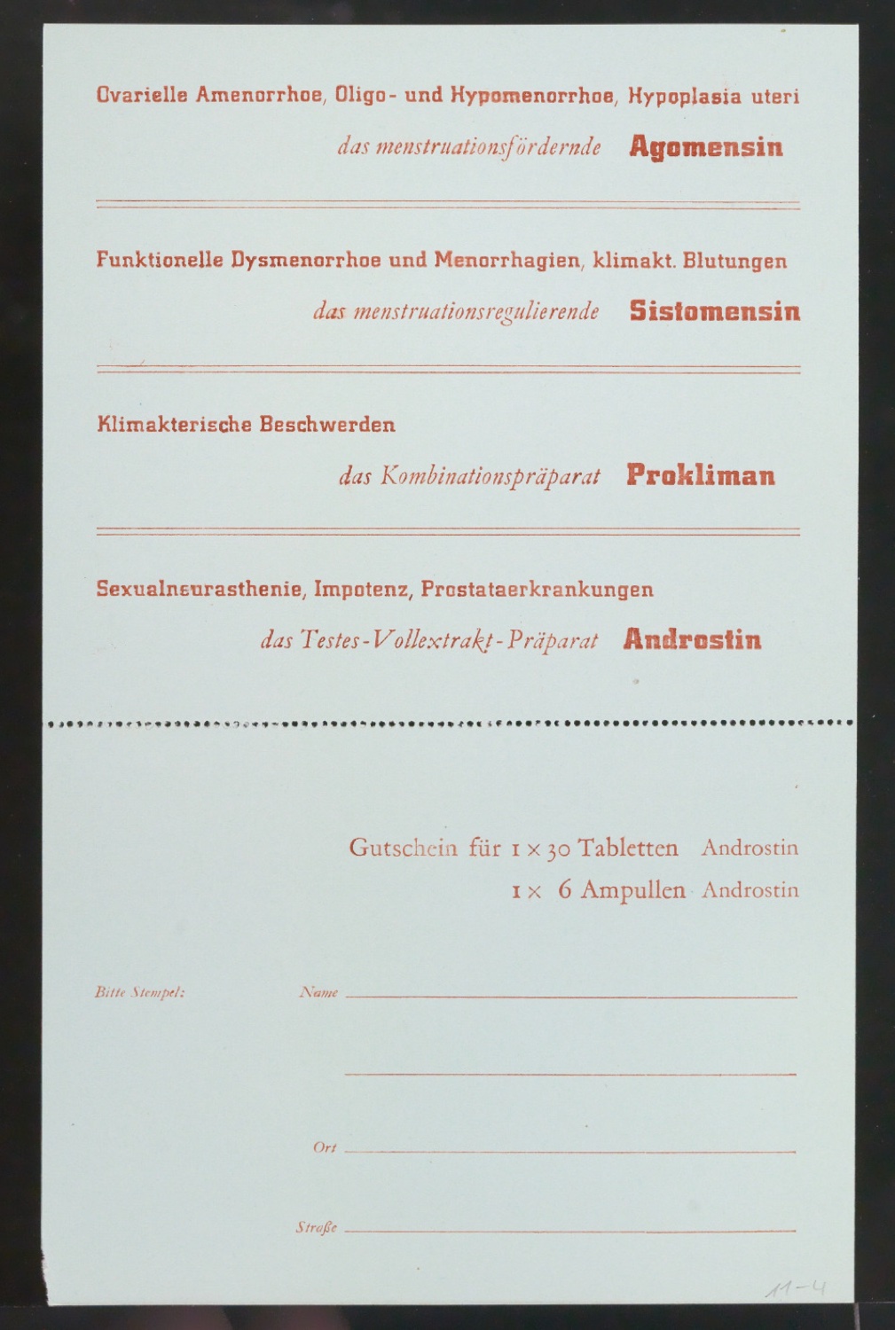 Probedrucke von Werbekarten für die Ciba — Blatt 8