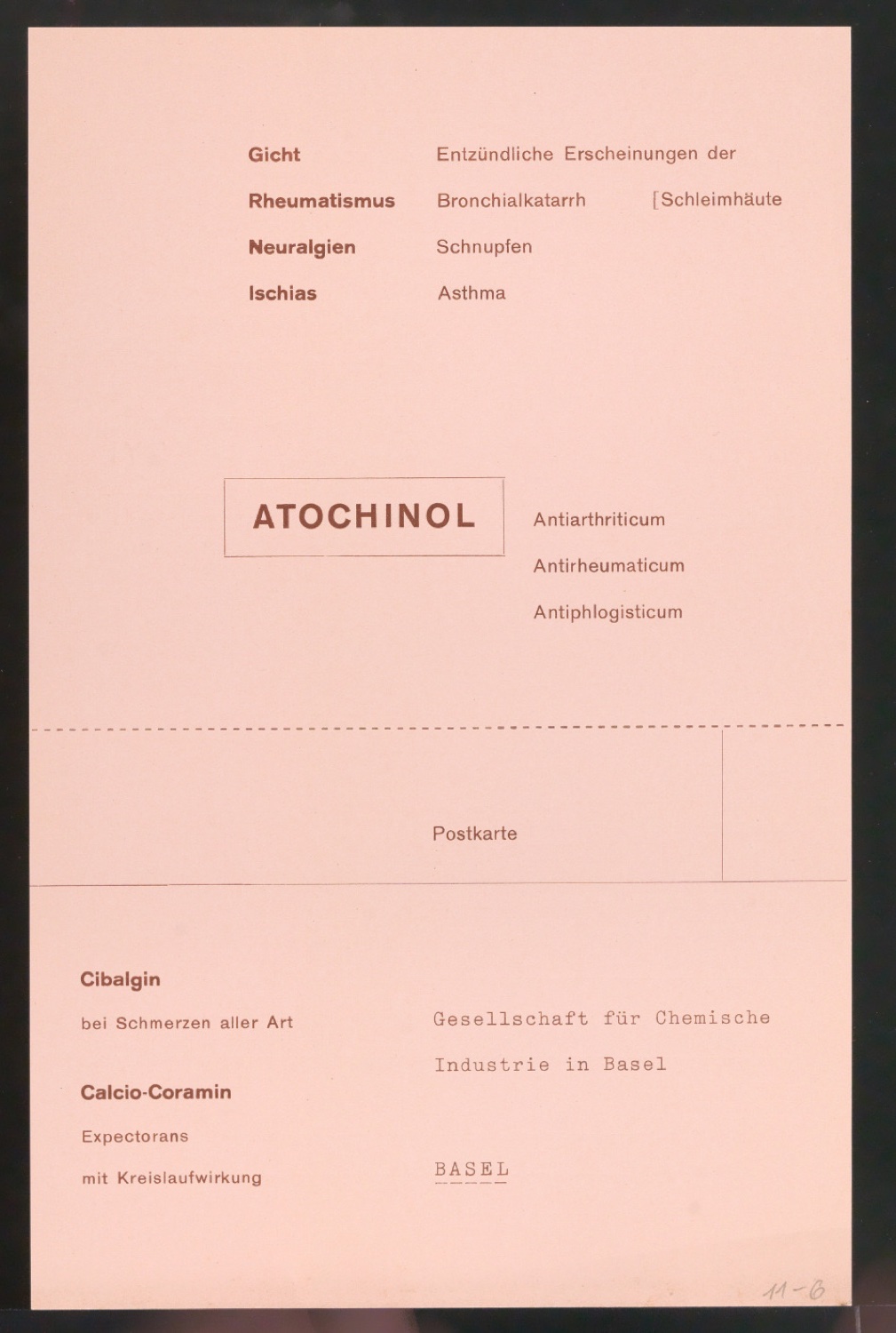 Probedrucke von Werbekarten für die Ciba — Blatt 12
