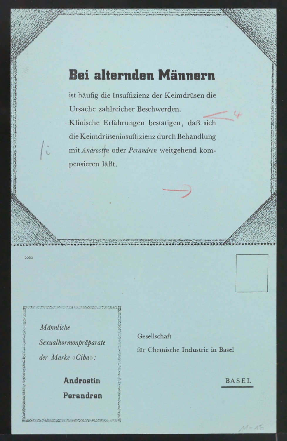 Probedrucke von Werbekarten für die Ciba — Blatt 30