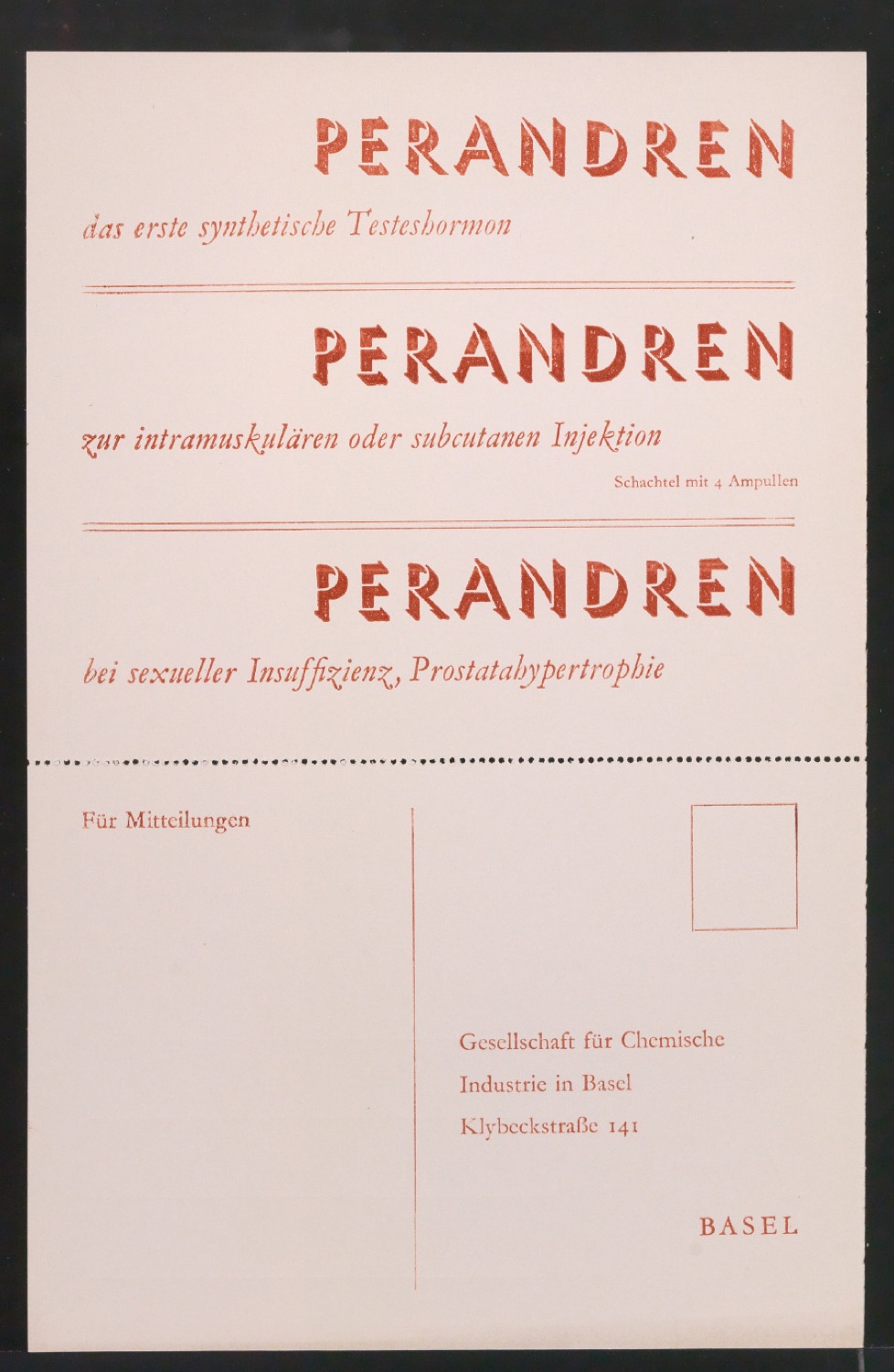 Probedrucke von Werbekarten für die Ciba — Blatt 31