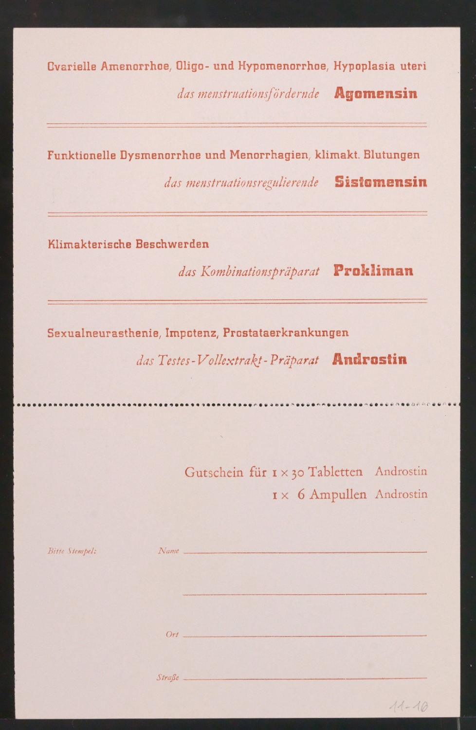 Probedrucke von Werbekarten für die Ciba — Blatt 32