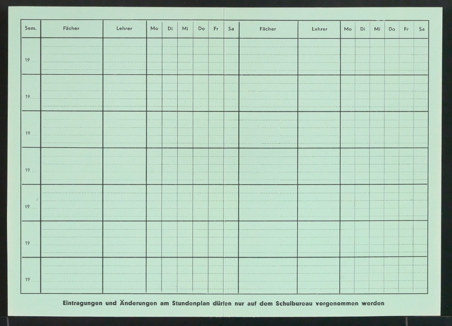 Vordrucke für Allgemeine Gewerbeschule — Blatt 4