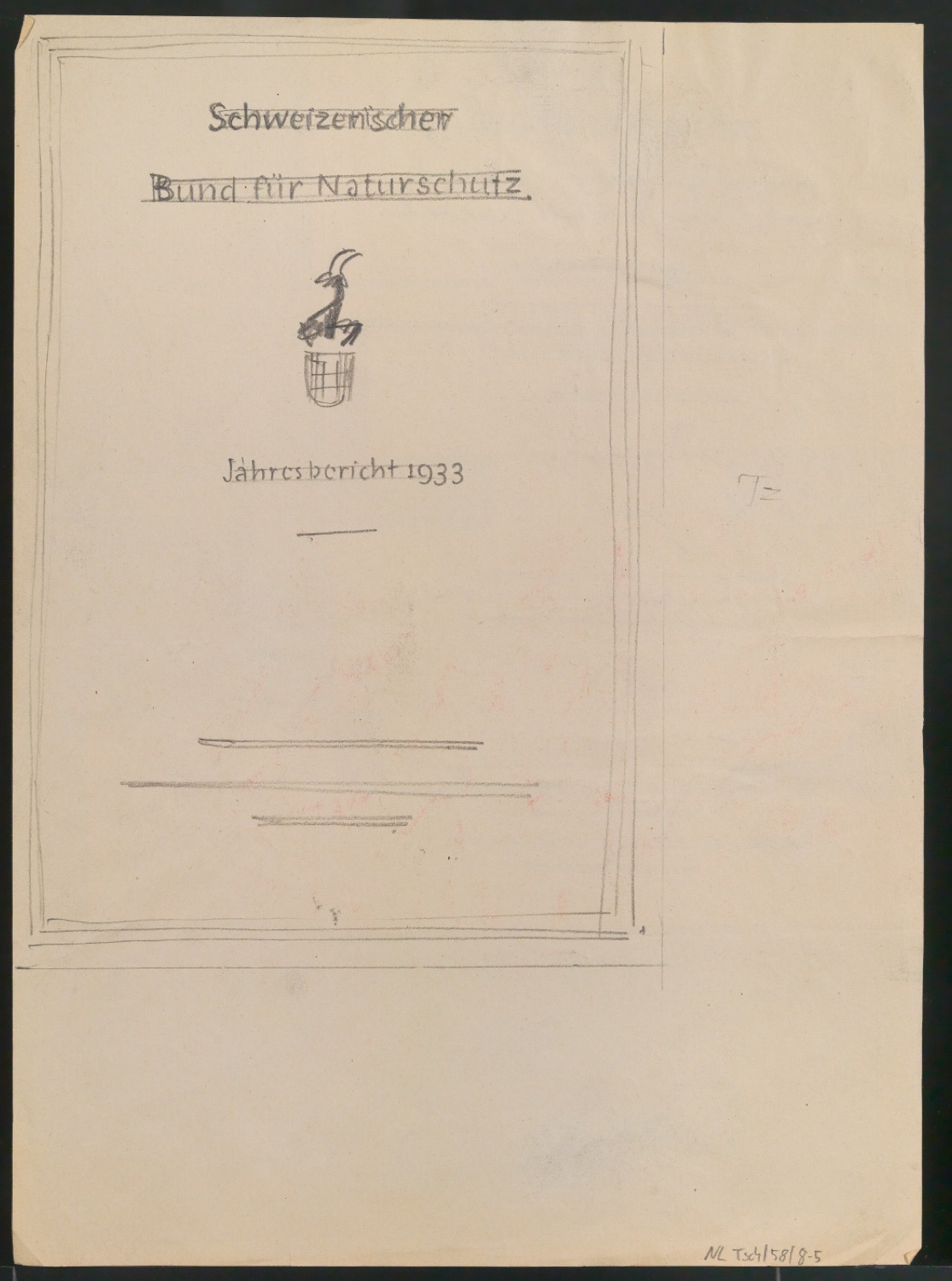 Entwurfszeichnungen für Titelblatt und Einbanddecke von Basler Adressbuch 1934 — Blatt 10