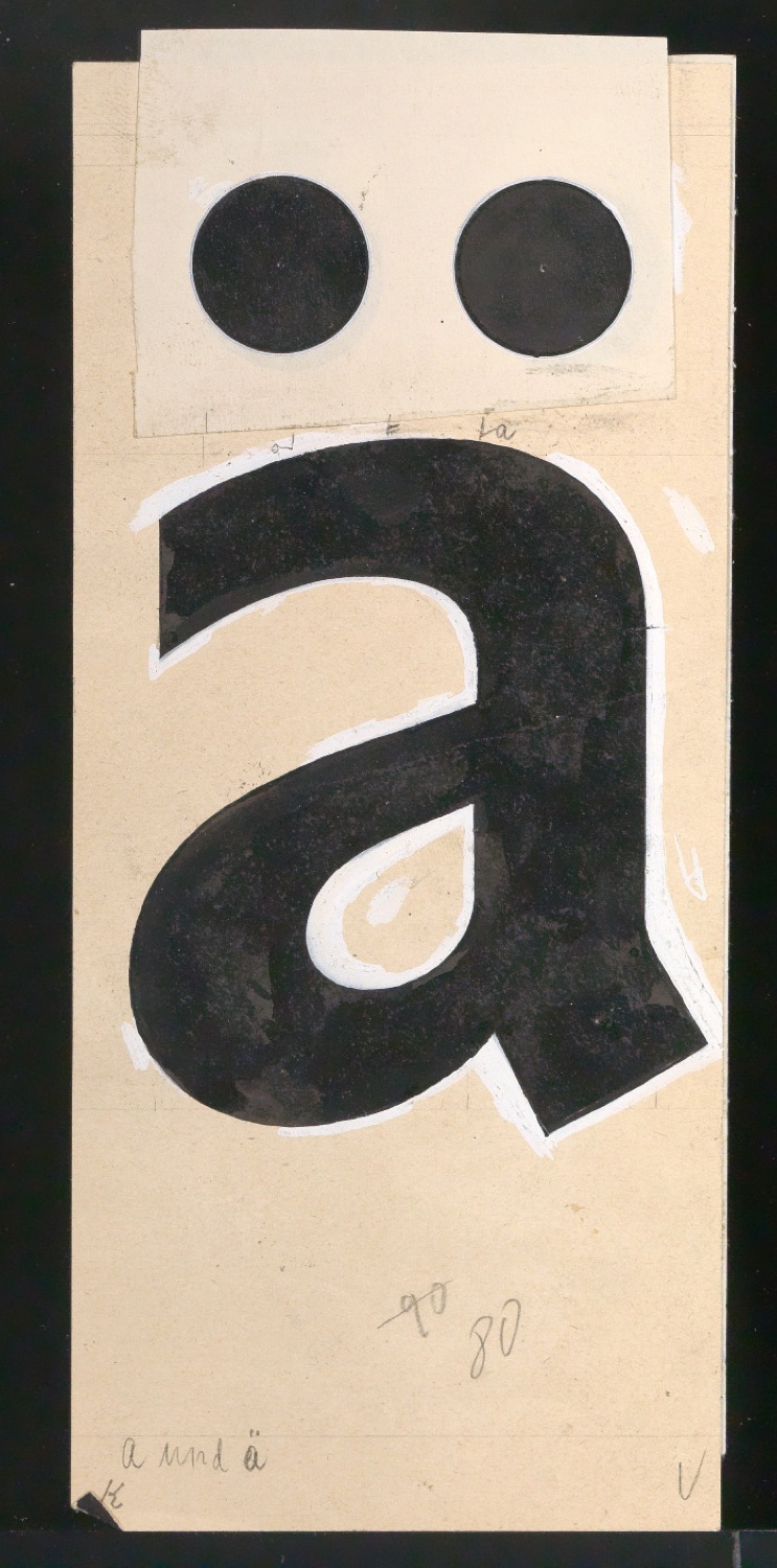 Entwurfszeichnungen Uhertype Dreiviertel Fette Grotesk — Blatt 7