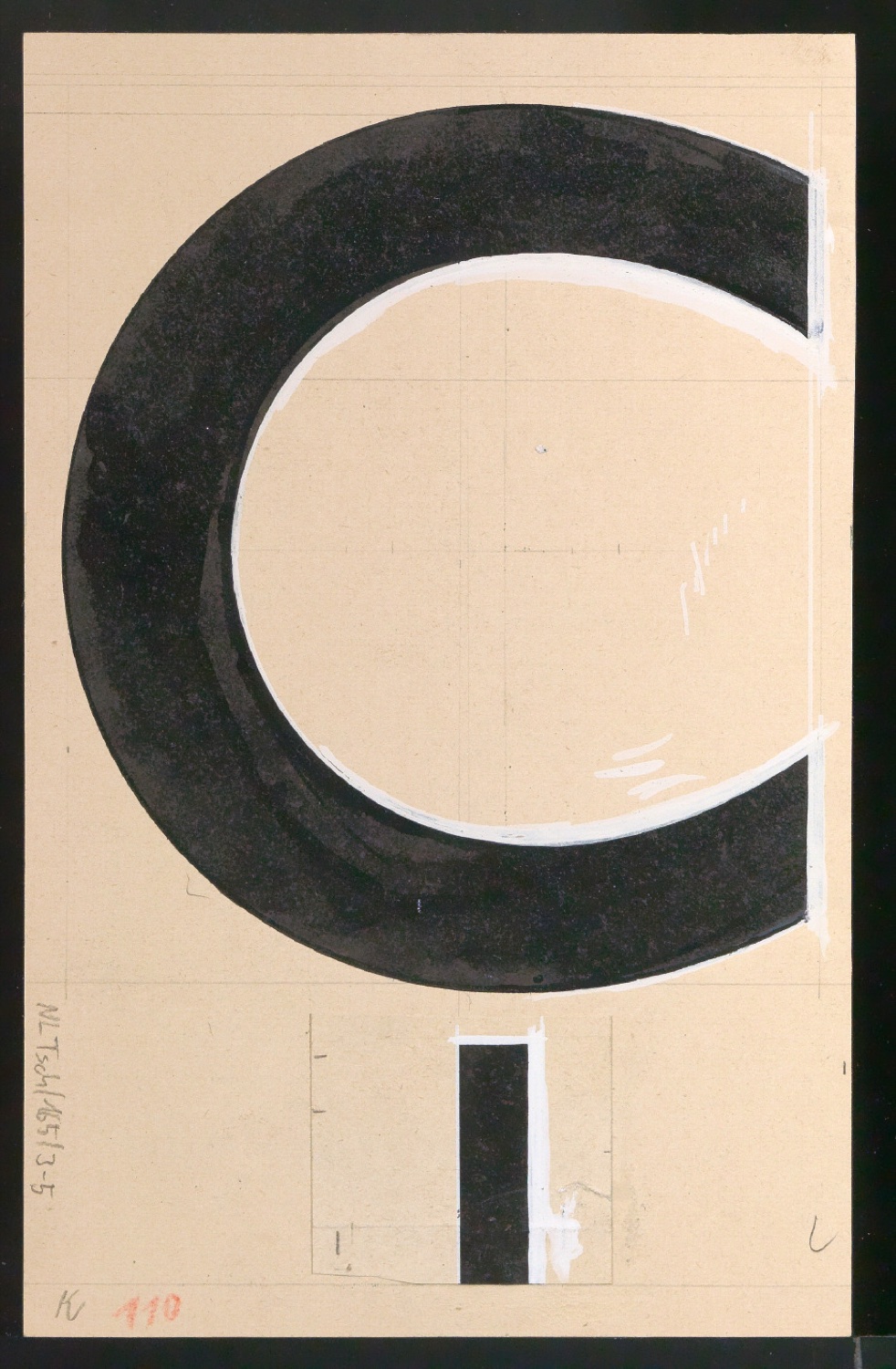 Entwurfszeichnungen Uhertype Dreiviertel Fette Grotesk — Blatt 9
