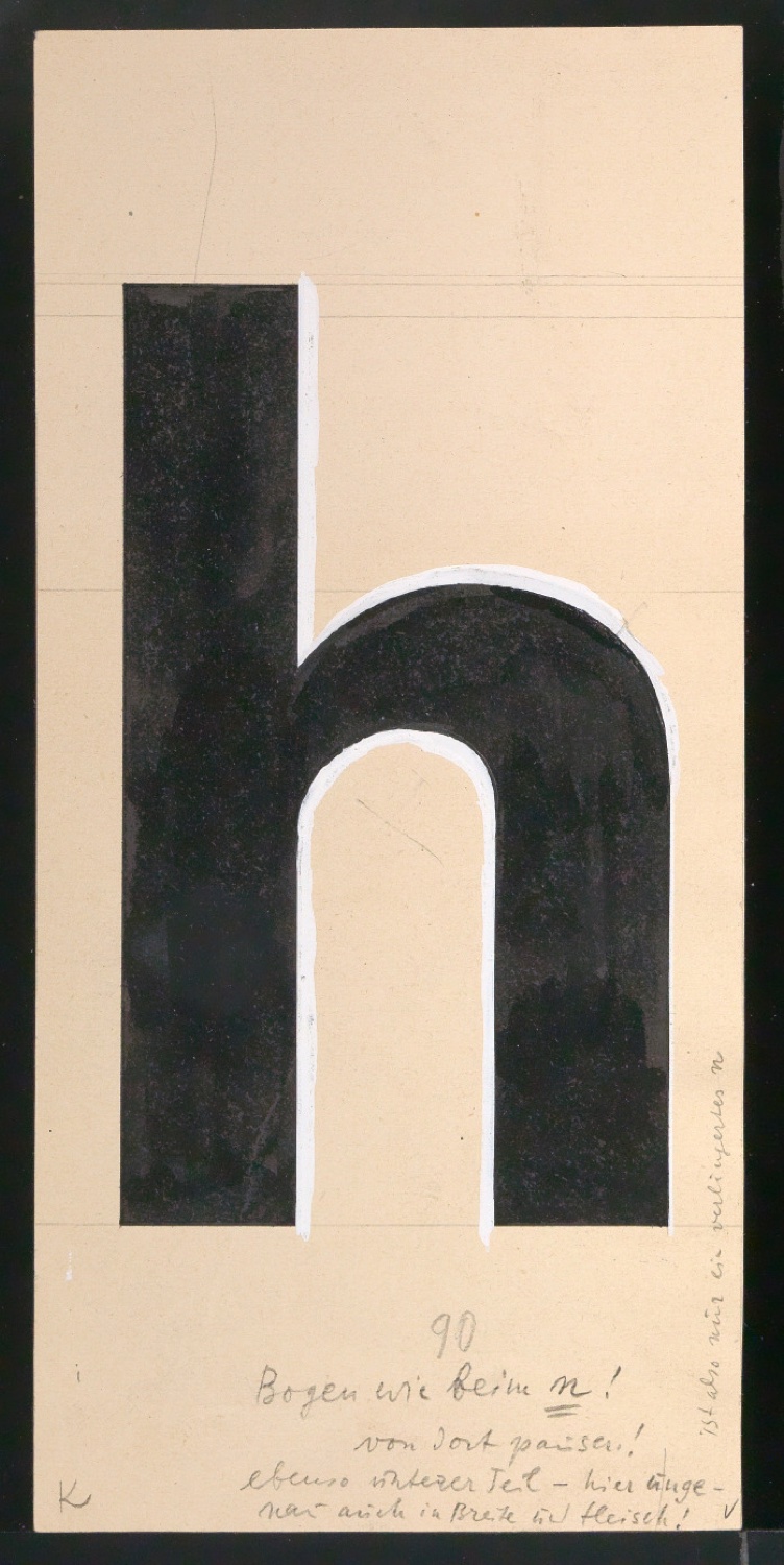 Entwurfszeichnungen Uhertype Dreiviertel Fette Grotesk — Blatt 13
