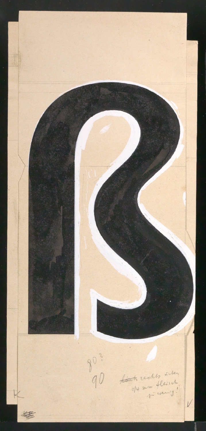 Entwurfszeichnungen Uhertype Dreiviertel Fette Grotesk — Blatt 17